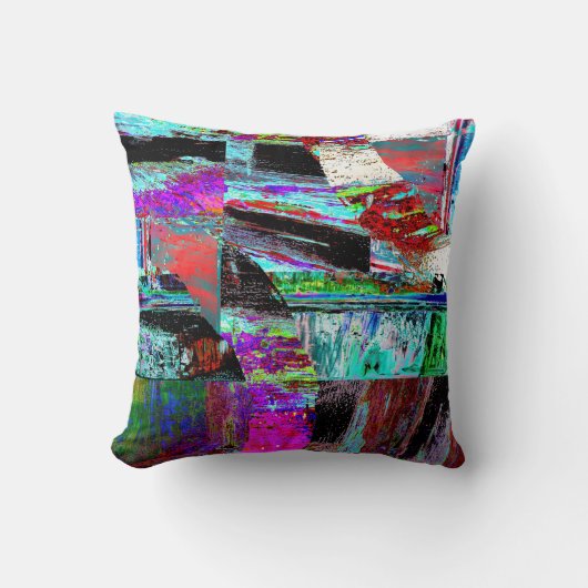 Throw Pillow – Neon Pulse クッション (正面)