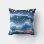 Throw Pillow - Pastel Blue Celestial Moon クッション (裏面)