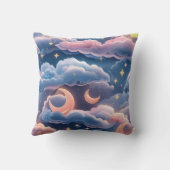 Throw Pillow - Pastel Coral Sky Blue Celestial クッション (裏面)