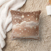 Throw Pillow – Peach Cream Celestial Moon クッション (ブランケット)