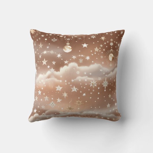 Throw Pillow – Peach Cream Celestial Moon クッション (裏面)
