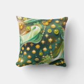Throw Pillow - Peridot Citrine Celestial Moon クッション (正面)