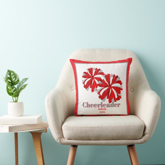 Throw Pillow Personalized Cheer Poms クッション (椅子)