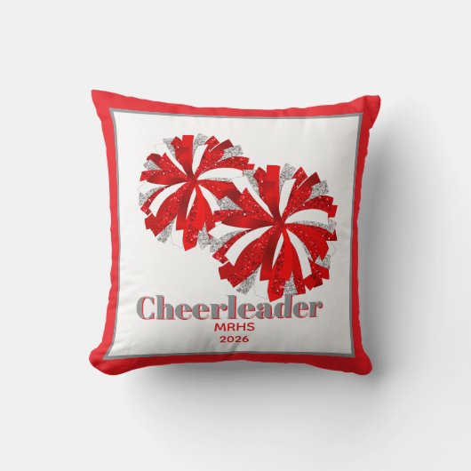 Throw Pillow Personalized Cheer Poms  クッション (正面)