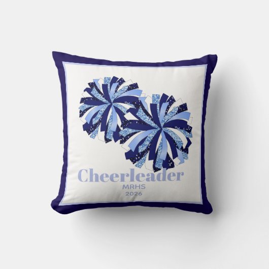 Throw Pillow Personalized Cheer Poms クッション (正面)
