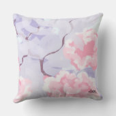 Throw Pillow : Pink Roses Winters Frost . クッション (裏面)