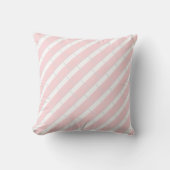 Throw Pillow Pink & White Grey Stripe クッション (正面)