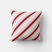 Throw Pillow Pink & White Maroon Stripe クッション (正面)