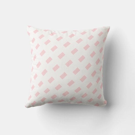 Throw Pillow Pink & White Square クッション (裏面)