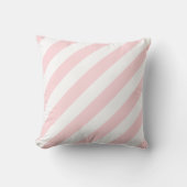 Throw Pillow Pink & White Stripe クッション (正面)
