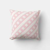 Throw Pillow Pink & White Stripe Square クッション (正面)