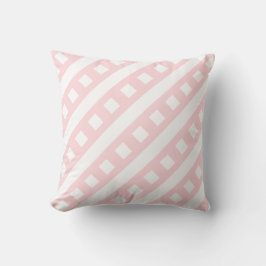 Throw Pillow Pink & White Stripe Square クッション