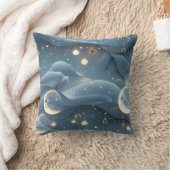 Throw Pillow - Powder Blue Celestial Moon クッション (ブランケット)