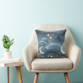 Throw Pillow - Powder Blue Celestial Moon クッション (椅子)