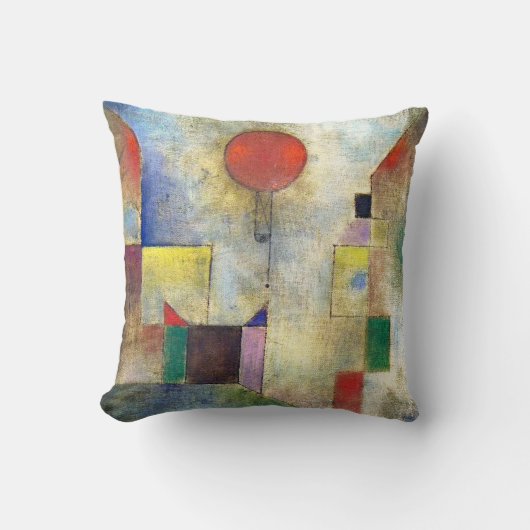 THROW PILLOW - "Red Balloon" (1922) - Paul Klee クッション (正面)