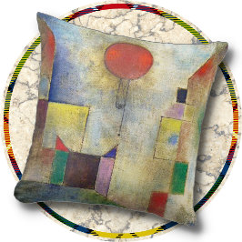 THROW PILLOW - "Red Balloon" (1922) - Paul Klee クッション