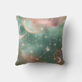 Throw Pillow - Sage Green Blush Celestial Moon クッション (裏面)