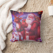 Throw Pillow Santa Claus クッション (ブランケット)