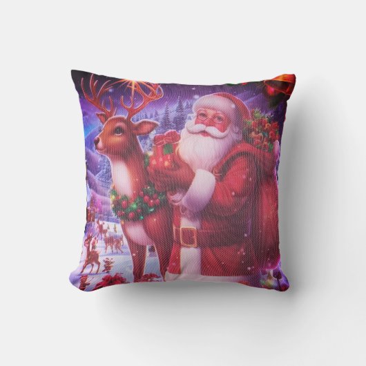 Throw Pillow Santa Claus クッション (正面)