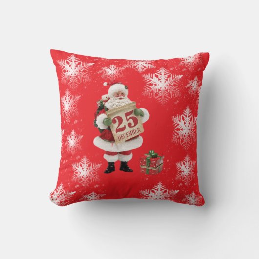 Throw Pillow Santa Claus  クッション (正面)