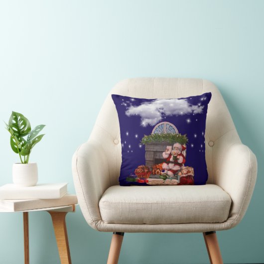 Throw Pillow Santa Claus Christmas tree  クッション (椅子)