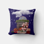 Throw Pillow Santa Claus Christmas tree  クッション (正面)