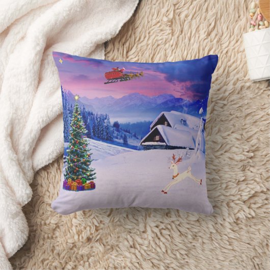 Throw Pillow Santa claus mood  クッション (ブランケット)