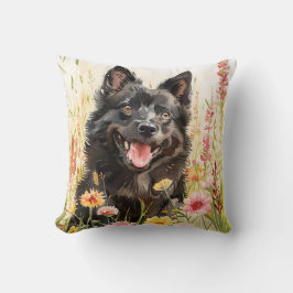 Throw Pillow – Schipperke Watercolor Dog Decor クッション