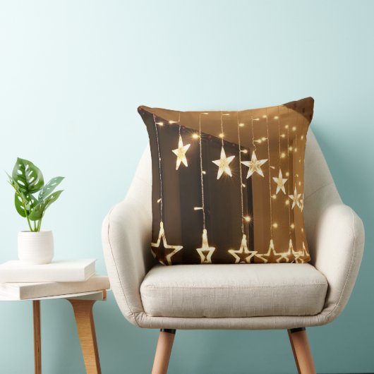 Throw Pillow shining star Light Glow of Warm Deam✨ クッション (椅子)