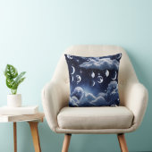 Throw Pillow – Silver Celestial Moon Design クッション (椅子)
