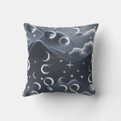 Throw Pillow - Sky Grey Celestial Moon Phases クッション (裏面)