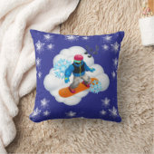 Throw Pillow Snowboarding mood  クッション (ブランケット)