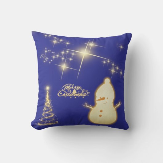 Throw Pillow Snowman クッション (正面)