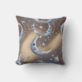 Throw Pillow - Soft Beige Silvery Blue Celestial  クッション (正面)