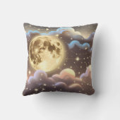 Throw Pillow - Soft Gold Ivory Celestial Moon クッション (裏面)