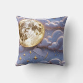 Throw Pillow - Soft Gold Pale Blue Lavender クッション (裏面)