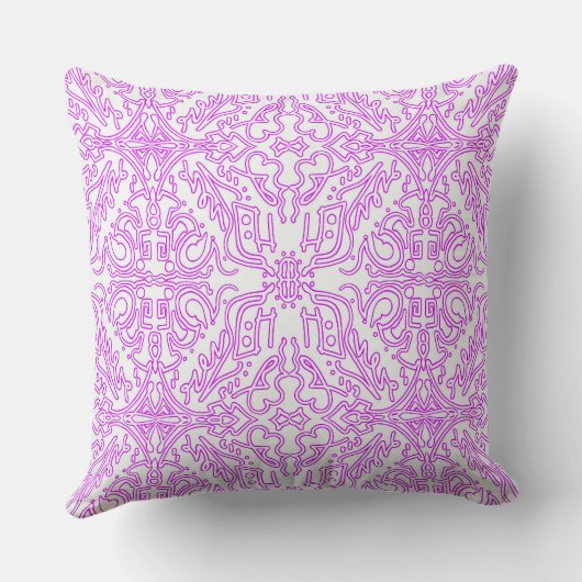 Throw Pillow Soft Pink Dream Mandala pattern クッション (裏面)
