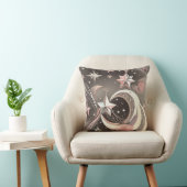 Throw Pillow - Soft Taupe Rose Celestial Moon クッション (椅子)