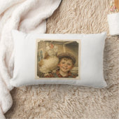 Throw Pillow Sweet Farm Boy Chicken  ランバークッション (ブランケット)