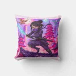 Throw Pillow The Lunar Guardian Ninja クッション