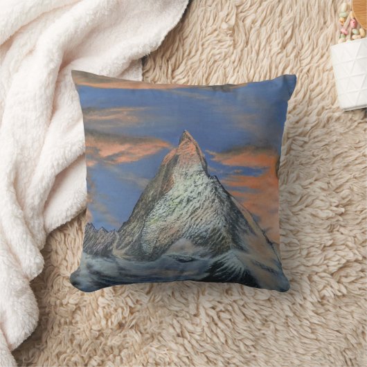 Throw Pillow - "The Matterhorn At Sunset" クッション (ブランケット)