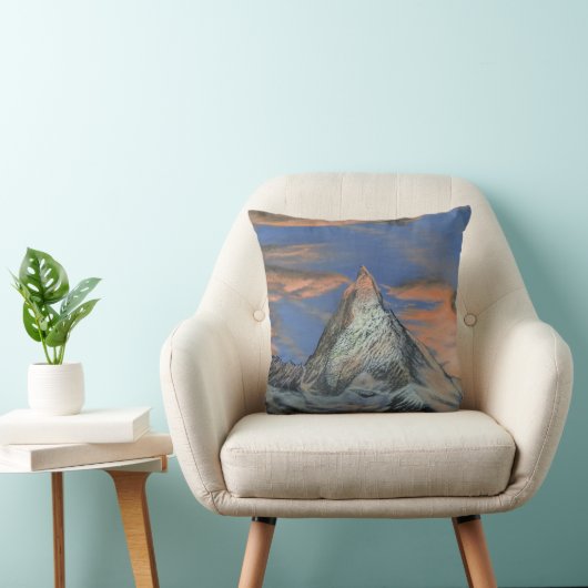 Throw Pillow - "The Matterhorn At Sunset" クッション (椅子)