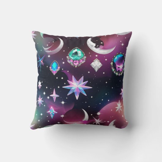 Throw Pillow - Tourmaline Opal Celestial Moon クッション (裏面)