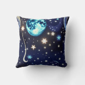 Throw Pillow - Velvet Navy Celestial Moon クッション (裏面)