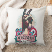 Throw Pillow – Victory Peace & Love Pop-Art Design クッション (ブランケット)