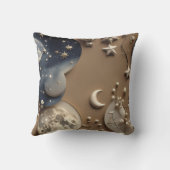 Throw Pillow - Warm Beige Celestial Moon クッション (裏面)