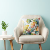 Throw Pillow | Watercolor Gingko Leaves  クッション (椅子)