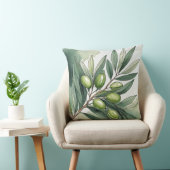 Throw Pillow | Watercolor Olive Branch III クッション (椅子)
