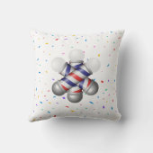Throw Pillow White Confetti Barber Pole クッション (裏面)