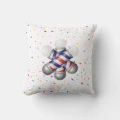 Throw Pillow White Confetti Barber Pole クッション (正面)